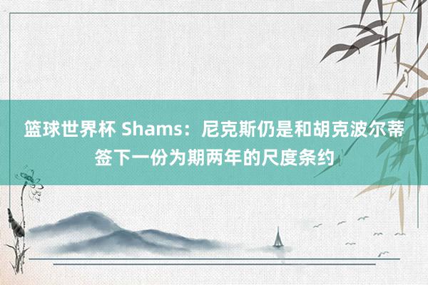 篮球世界杯 Shams：尼克斯仍是和胡克波尔蒂签下一份为期两年的尺度条约