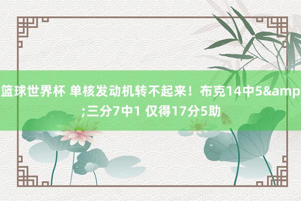 篮球世界杯 单核发动机转不起来！布克14中5&三分7中1 仅得17分5助