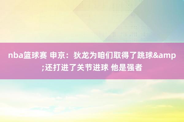 nba篮球赛 申京：狄龙为咱们取得了跳球&还打进了关节进球 他是强者